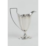 Late Victorian silver cream jug, by Thomas Bradbury & Sons, London 1893, helmet shaped with reeded