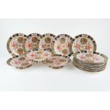 Crown Derby Porcelain imari part dessert service, circa 1878-1884, decorated in pattern 198,