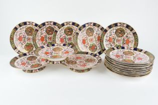 Crown Derby Porcelain imari part dessert service, circa 1878-1884, decorated in pattern 198,