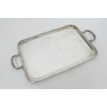 Continental 900 standard silver rectangular serving tray, 34.5cm x 25cm, weight approx. 750g