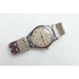 Omega stainless steel gent's vintage wristwatch, 25mm dial with luminous Arabic and baton