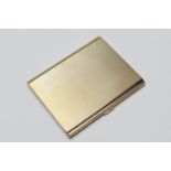 9ct gold cigarette case, by William Neale & Sons, Birmingham 1932, rectangular form with engine