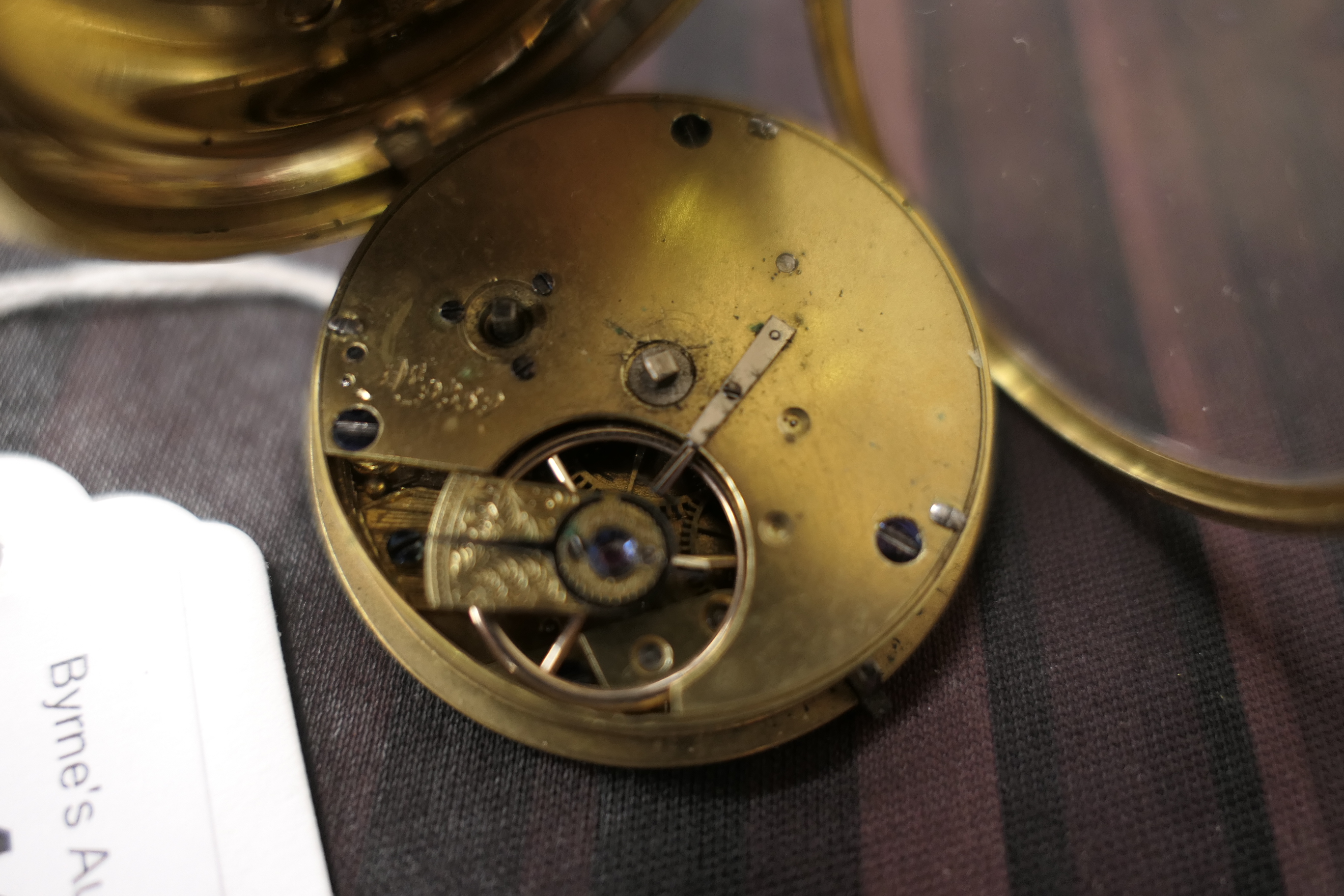 Victorian 18ct gold open faced pocket watch, hallmarked Chester 1850, 40mm gilt dial chased with - Image 3 of 6
