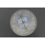 Lalique Coquilles small plate, moulded with scallop shells, tinted with blue opalescence, moulded