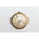 Omega 18ct gold vintage gent's wristwatch, circa 1930, 25mm silvered and tooled dial with Arabic