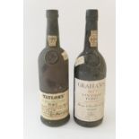 Grahams vintage port, 1977, levels lower neck; also Taylor's 20 year old tawny port, levels mid neck