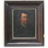 English School (early 19th Century), Portrait of a gentleman in a brown jacket, quarter length,