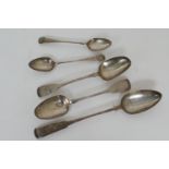 George III silver oar pattern stuffing or basting spoon, by Joseph Hicks, Exeter 1809, 30cm,