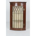 Mahogany bowfront corner display cabinet, late 19th Century, height 110cm