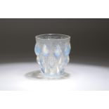 Lalique Rampillons vase, model number 991, moulded and tinted with blue opalescence, stencilled mark