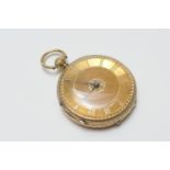 Victorian 18ct gold open faced pocket watch, hallmarked Chester 1871, 38mm gilt dial with matted