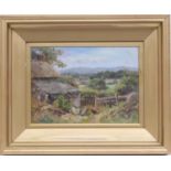 James Robinson (active late 19th Century), Moreton, Cheshire, oil on board, signed with initials,