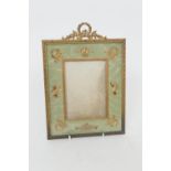 French Empire Revival brass photograph frame, aperture size 14.5cm x 10.5cm, the frame 18cm x 20cm