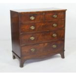 Late Regency mahogany chest of drawers, circa 1820-30, fitted with two short and three long
