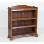 Mahogany open bookcase, having two adjustable shelves, raised on bracket feet, width 103cm, depth