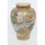 Japanese satsuma vase by Gyokuzan, Meiji (1868-1912), ovoid form decorated with panels of Bijin,