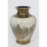 Japanese satsuma vase by Kinkozan, Meiji (1868-1912), shouldered ovoid form with flared neck,