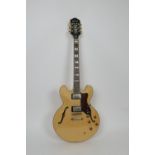 Epiphone Sheraton II MA electric guitar, serial number 100*****596, in natural finish, gold plated