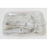 Finely decorated Japanese porcelain cabaret tray, Taisho (1912-26), rectangular form decorated