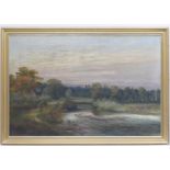 Joseph Ellis (active late 19th Century), 'The Severn at Bridgnorth, Evening', oil on canvas,