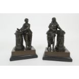 Pair of bronze figures, 'Milton' and 'Shakespeare', originally published by I & R Warner, July 1827,
