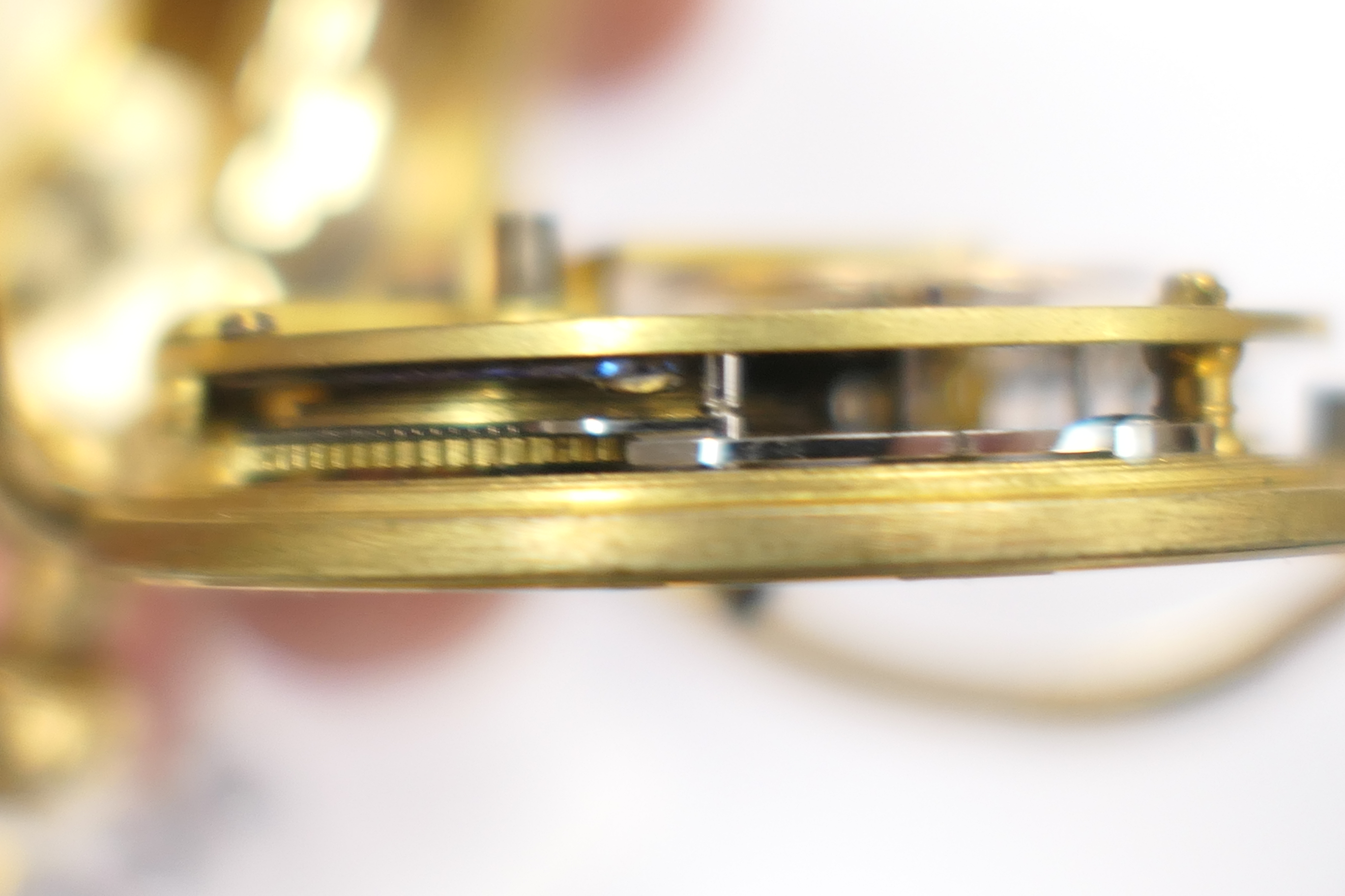 Victorian 18ct gold open faced pocket watch, hallmarked Chester 1871, 38mm gilt dial with matted - Image 4 of 5