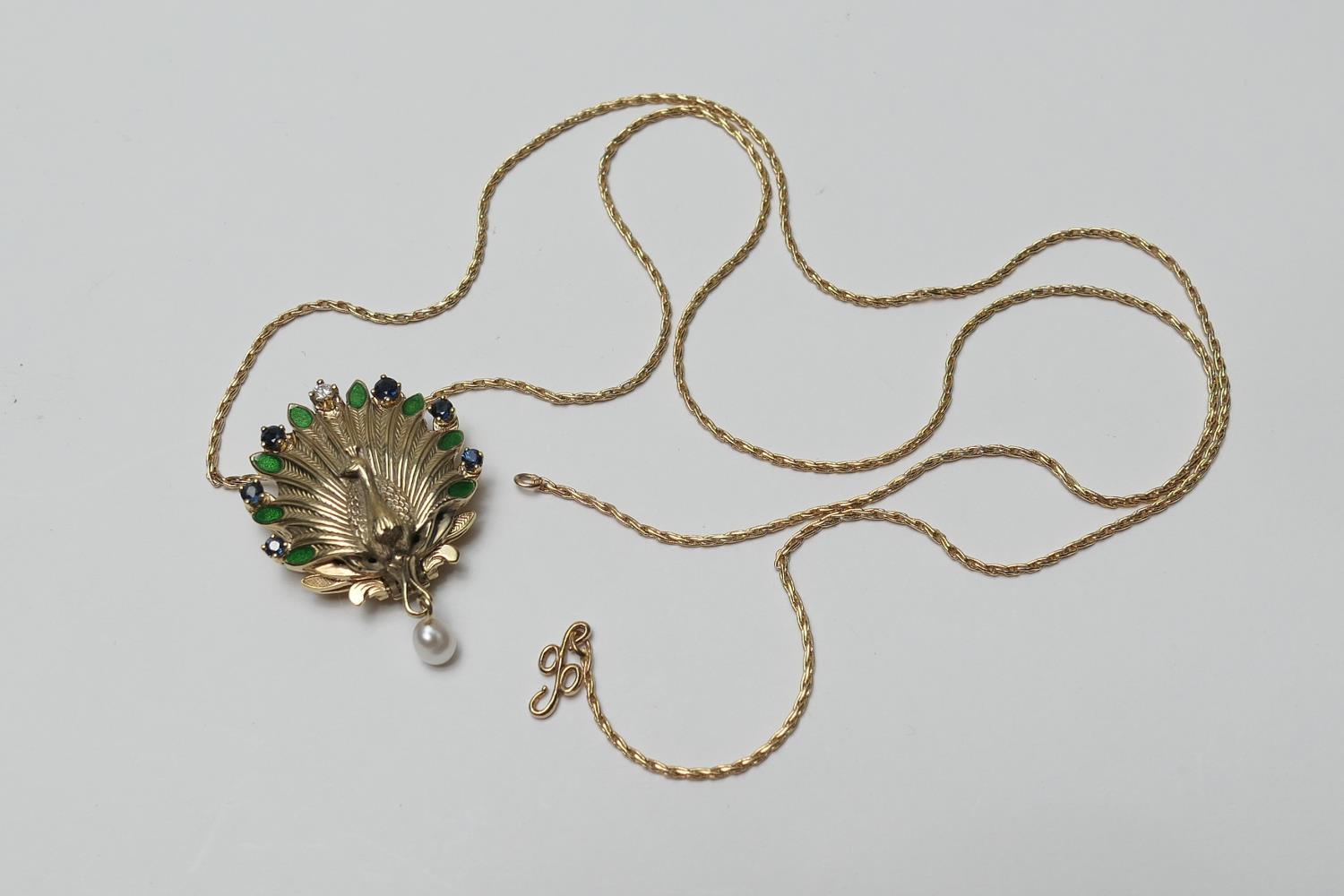 The House of Igor Carl Faberge, Imperial Peacock watch pendant, limited edition of 2,500, issued