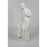 Late Victorian cast plaster sculpture 'Best friends', height 136cm