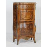 French kingwood and marquetry secretaire a abbatant, circa 1870, the front fitted with an upper