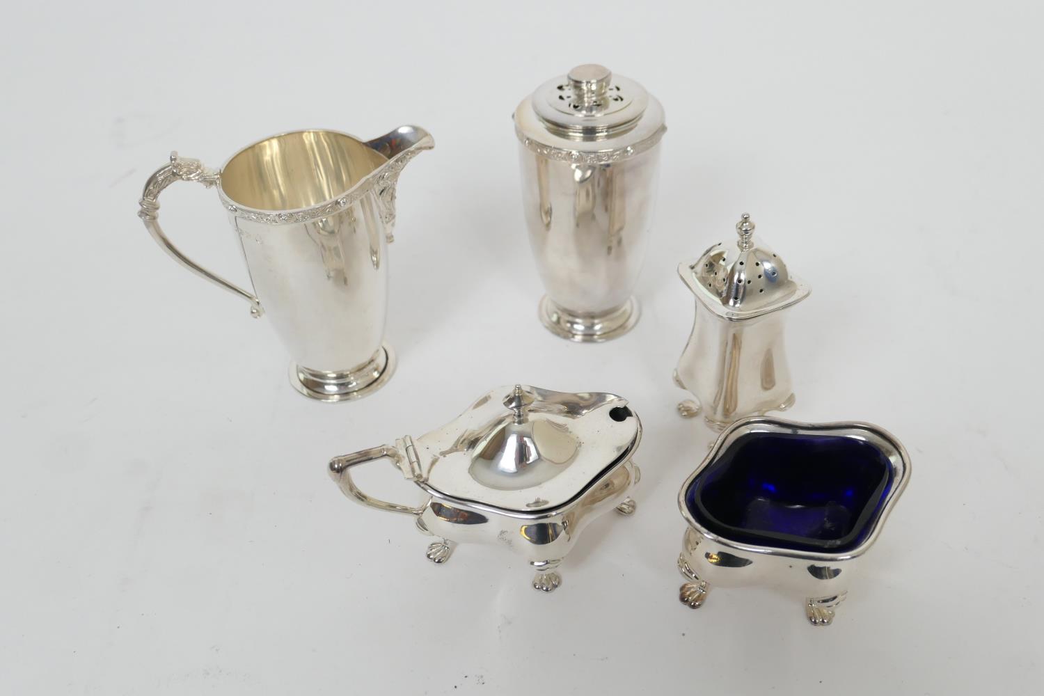 Coronation year silver strawberry set, by Adie Bros., Birmingham 1953, comprising sugar sifter and