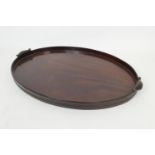 George III mahogany and brass bound oval serving tray, circa 1780, 74cm x 51cm