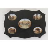 Italian 'Grand Tour' marmo nero Belgio and micromosaic inlaid paperweight, 19th Century, of