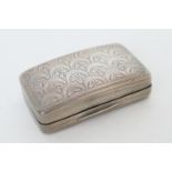 George III silver snuff box, by John Shaw, Birmingham 1809, curved rectangular form, with bright cut