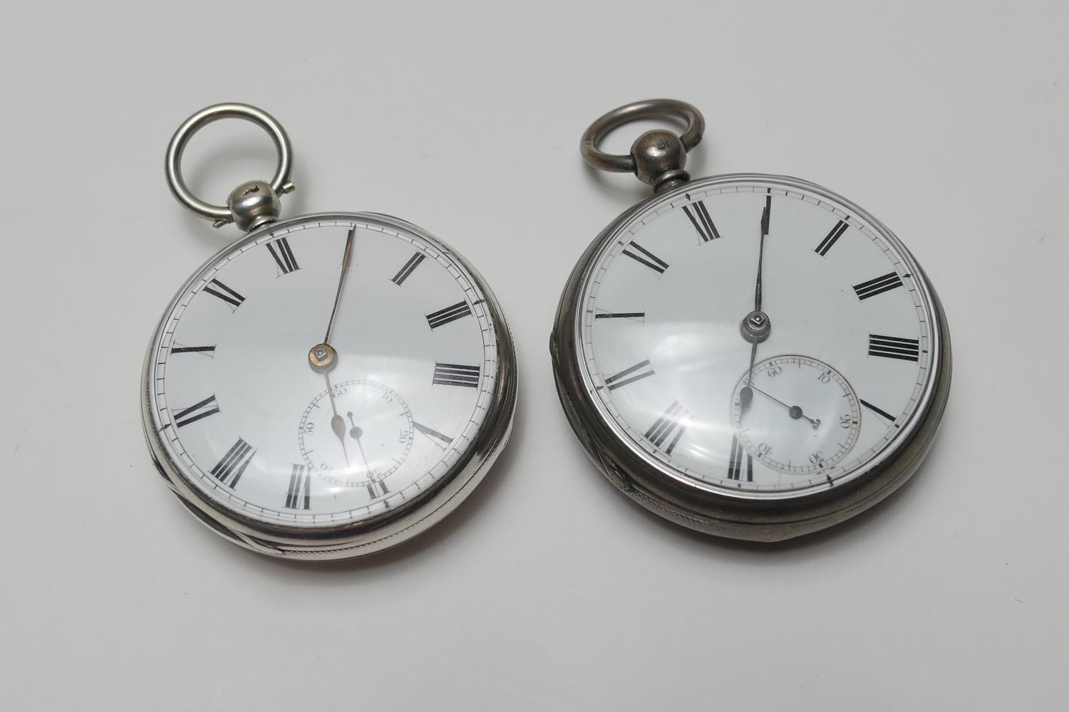 Two Victorian silver open faced pocket watches, one by John Jones, The Strand, London 1870, white