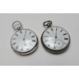 Two Victorian silver open faced pocket watches, one by John Jones, The Strand, London 1870, white