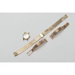 18ct gold wristwatch bracelet, weight approx. 15.5g; also an Omega 9ct gold mesh watch bracelet,
