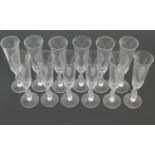 Set of twelve Snowdove crystal champagne glasses by Igor Carl Faberge, circa 1982, issued by