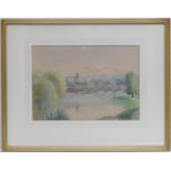 B Corban (active early 20th Century), Stone bridge over a river, watercolour, signed, 25cm x 36cm