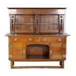 Arts & Crafts oak sideboard, attributed to Liberty & Co., circa 1900-05, the tongue and groove