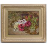 Thomas Worsey (1829-1875), Geraniums, oil on canvas, signed, dated 1872 (?), titled to an artist's