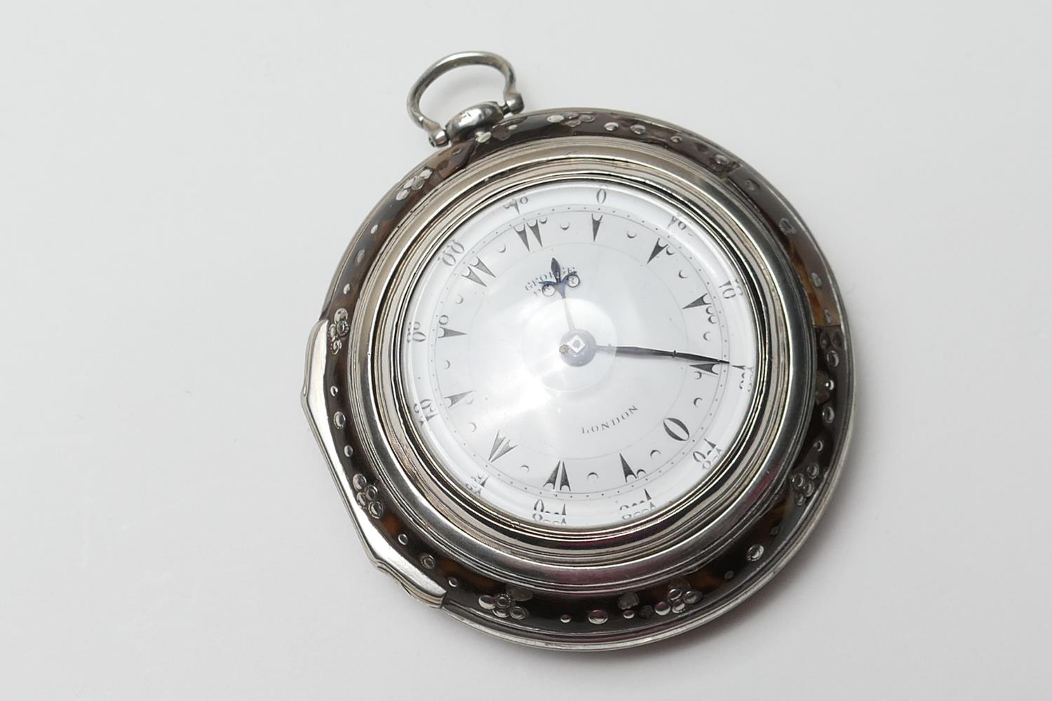 George III tortoiseshell and silver triple cased pocket watch, by George Prior, London, made for the