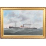 V Adam (active late 19th/early 20th Century), Portrait of SS Hazel Branch, oil on canvas, signed and