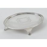 George III silver teapot stand, possibly by Henry Nutting, London 1800, oval form engraved with a