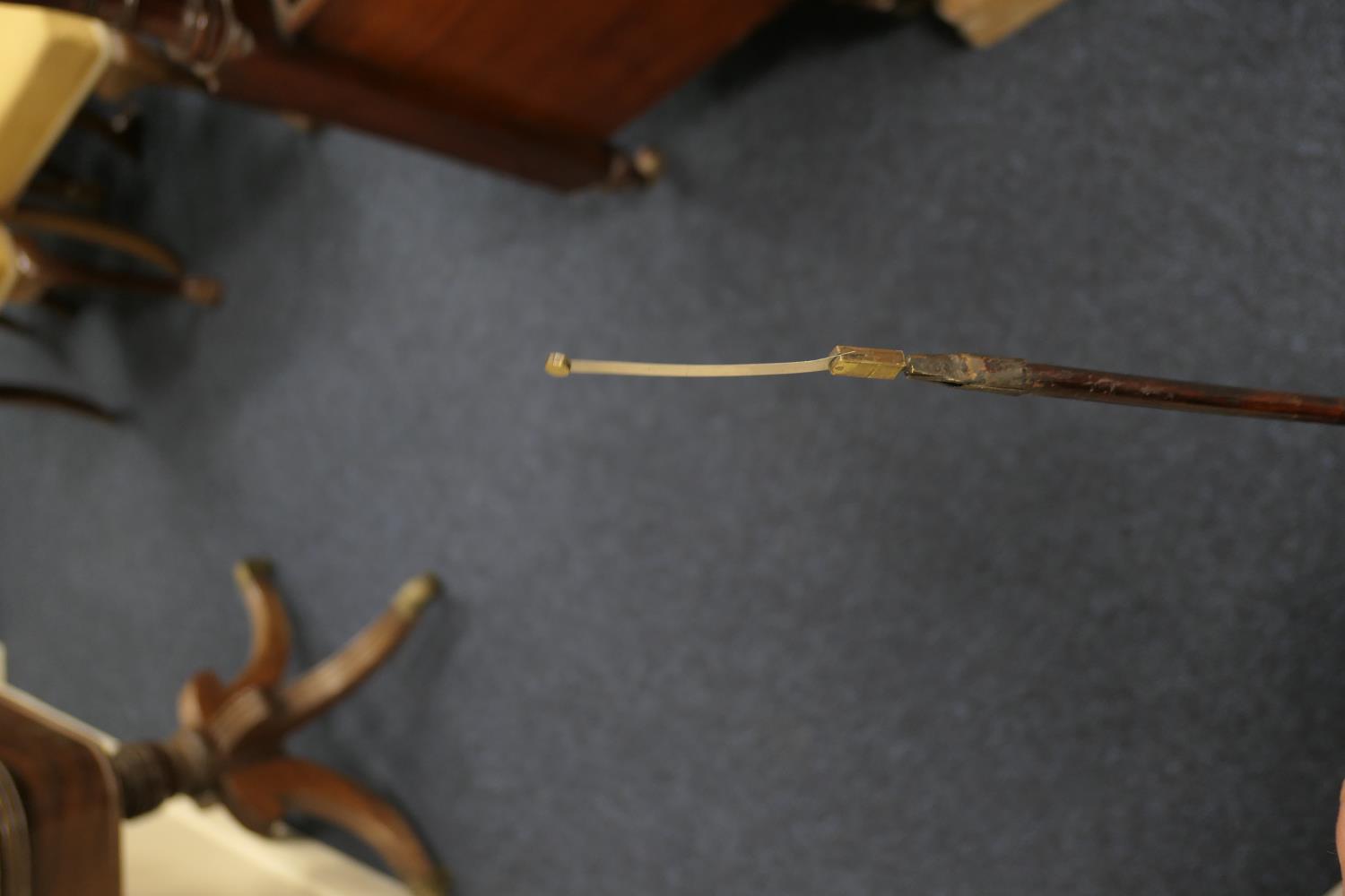 Early Victorian mahogany eight day drop trunk wall clock, painted circular 14'' dial with subsidiary - Image 12 of 19