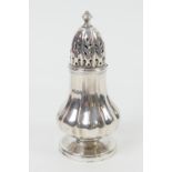 Victorian silver pepper pot, London 1837, fluted baluster form, 10cm, weight approx. 65g