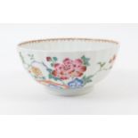Famille rose palette flute moulded bowl, second half 18th Century, decorated with a peony rock and