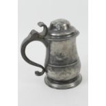 Georgian pewter lidded baluster tankard, by Ash & Hutton, Bristol, circa 1741-68, domed cover over a