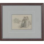 William Leighton Leitch (1804-1883), Three studies from life, pencil and ink, studio stamp lower
