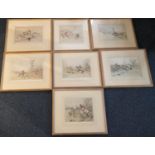 Thomas (Tom) Carr (1912-77), Seven limited edition hunting scenes, each signed in pencil, titled and
