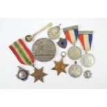 The Lusitania medallion; also Second World War medals including 39-45 Star and Italy Star; two